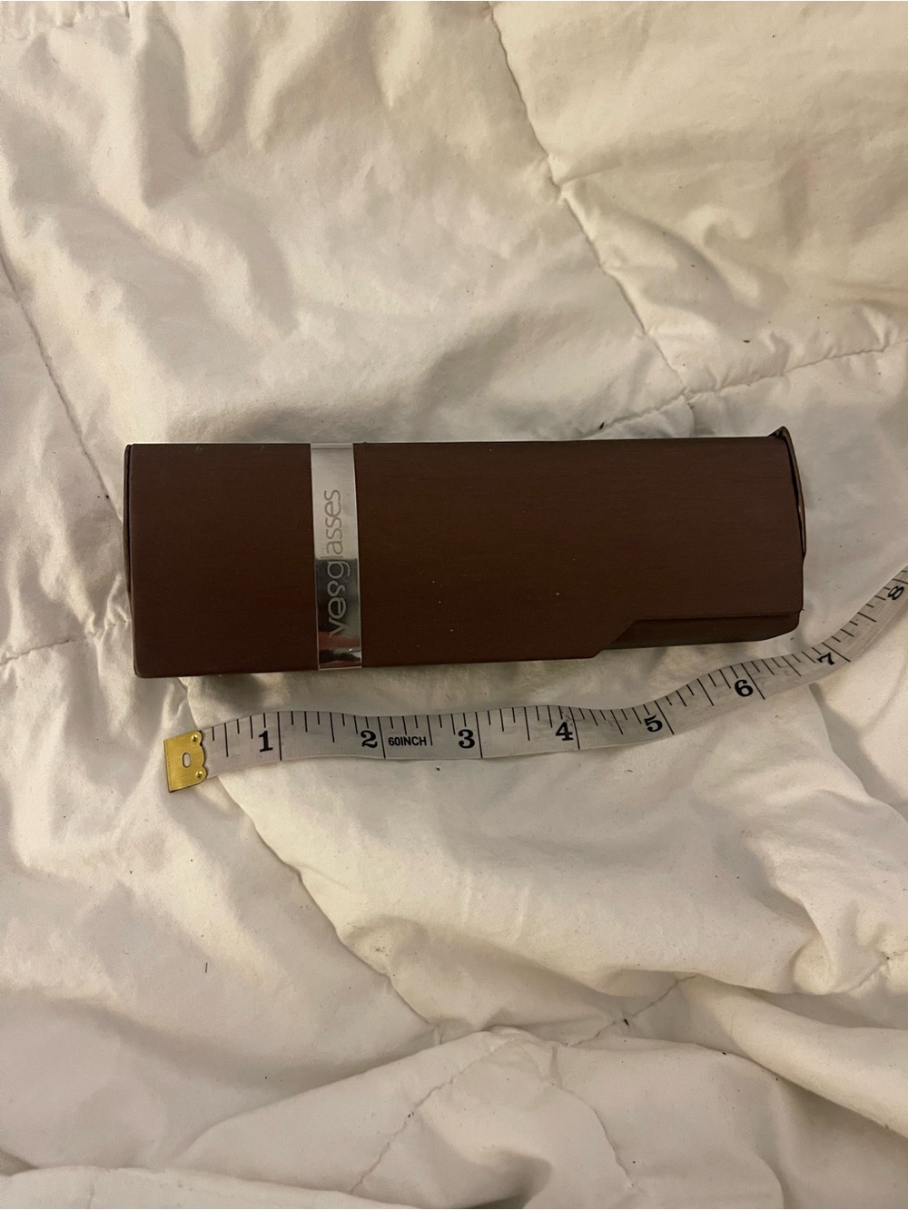 Yesglasses Brown Eyeglass Case with Silver Accent